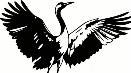 Obraz premium 美しい羽を広げている鶴