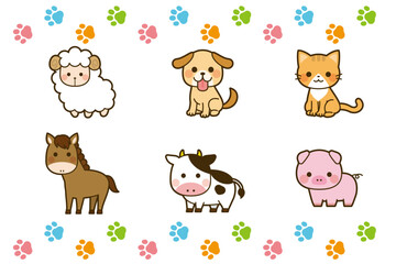 Whimsical Farm Animal Collection: Pastoral Illustrations for Nursery Decor & Kids' Art