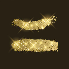 Golden Brushstrokes with Glitter and Sparkles