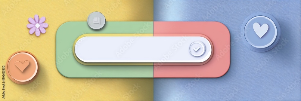 Aufkleber pastel sticker mockup featuring rounded corners and icons with a free upper section for text placeme