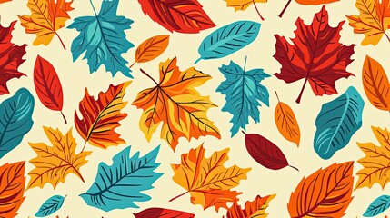 Obraz premium Vibrant autumn leaves pattern