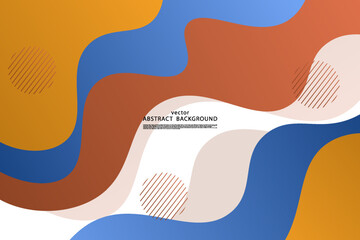 Blue and orange geometric business banner design. Creative banner design with wave shape as template. Simple design on white horizontal banner. Vector Eps10