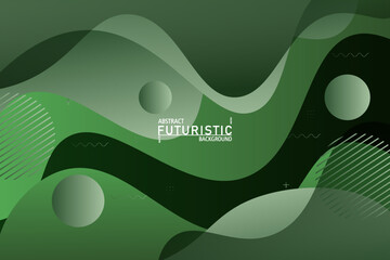 Abstract green gradient liquid wave modern geometric background with liquid color gradient style. Suitable for banner, flyer and so on. Vector eps10