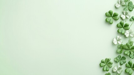 St. Patrick's Day Background with Green Shamrocks Border shamrocks green background border clover