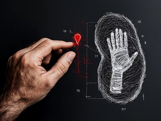 Hand Interacting with a 3D Digital Fingerprint Interface