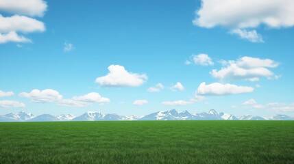 Obraz premium Bright sky above lush green grass fields