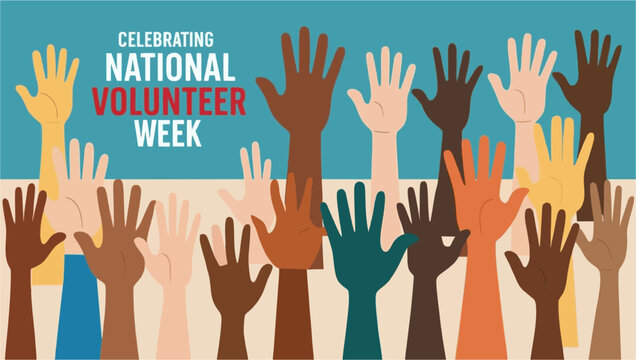 Raised hands national volunteer