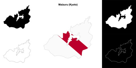 Maizuru (Kyoto) outline map set