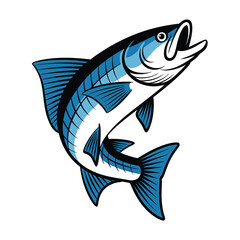 Leaping Salmon Vector Art & Illustration