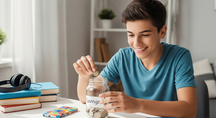 Teenager Saving Money Financial Literacy and Smart Spending Habits