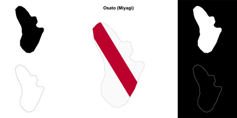 Osato (Miyagi) outline map set
