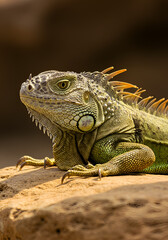 Obraz premium Lizard on rock closeup