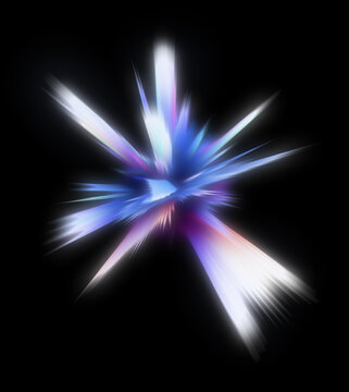 Star-shaped color burst in digital artwork