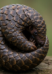Fototapeta premium Pangolin curled up