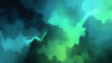 Abstract grainy gradient texture, dark teal to green to cyan light blend, soft noise texture, retro aesthetic, digital background, 4K
