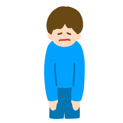 肩を撫で下ろす男性