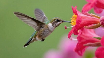 Fototapeta premium 蜜を吸うハチドリ