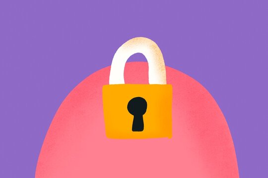Padlock over a vibrant pink and purple background