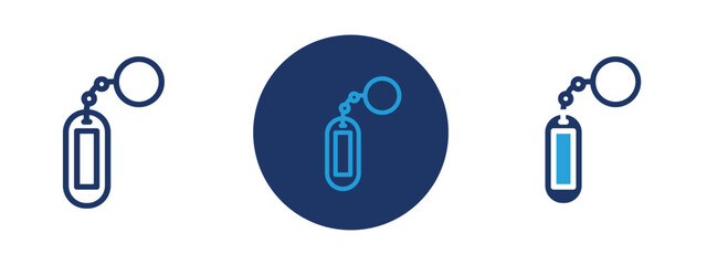 Set of colored pixel perfect Key Chain Icon  with 1 unexpanded, 1 silhouette, Keychain icon representing key storage, accessories, and personal items.