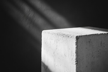 Light-drenched concrete cube