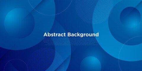 Abstract dark blue overlap circle background design. Trendy overlap circle shapes pattern with shadow design. Eps10 vector
