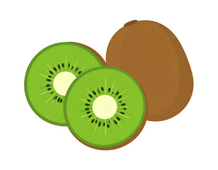 Obraz premium Two kiwi fruit slices
