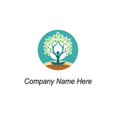 Obraz premium yoga tree logo