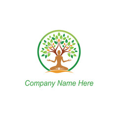 Obraz premium yoga tree logo