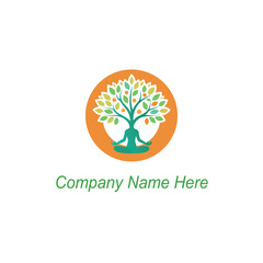Obraz premium yoga tree logo