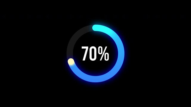70% Circle Progress Bar Animation For business and infographics