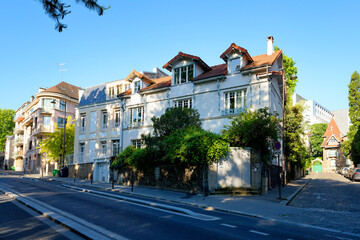 Fototapeta premium Émile Deutsch de la Meurthe street near the Montsouris park in Paris city