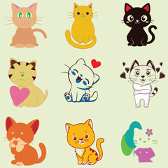 set of funny cats