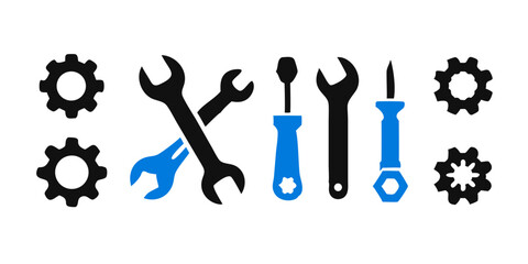 Mechanic tools and gears graphic design