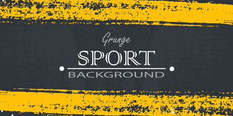 Minimal Abstract Yellow Frame Grunge Sport Design In Dark Background. Vector illustration eps 10