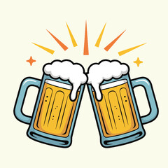 Clipart Beers Cheers vector Art & Illustration