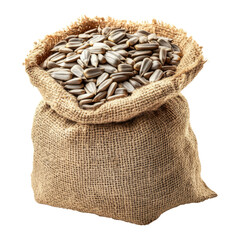Sunflower Seeds in Jute Bag with Rustic Background for Food Use