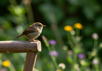 Small bird on perch