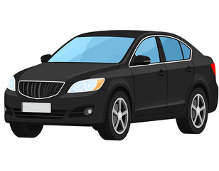Black Sedan Car Illustration