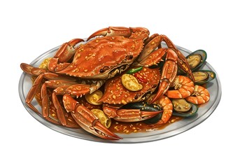 Spicy Crab Dish with Red Sauce