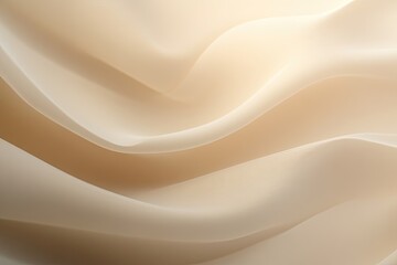Obraz premium Soft, flowing, cream-colored fabric drapes in gentle waves, catching the light