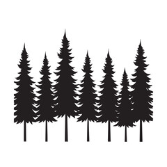 Fototapeta premium Pine Forest Tree Line Silhouette