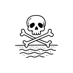 Beach Skull and Crossbones Icon