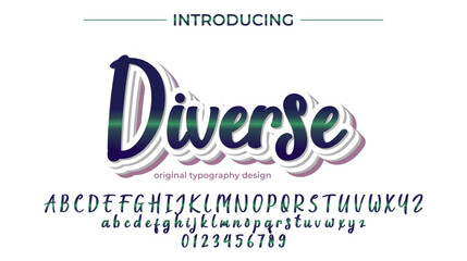 Diverse Font Stylish brush painted an uppercase vector letters, alphabet, typeface