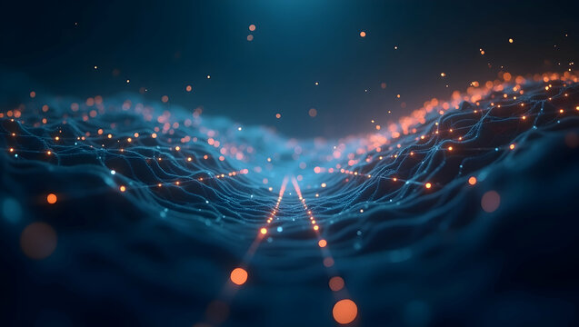 Digital Background Circuit lines and node points reactively pulse across a soft layout, simulating active tech connections (5)
