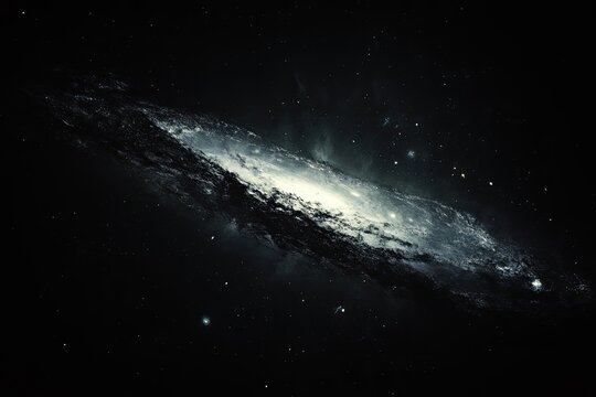 A spiral galaxy with a bright core and swirling arms against a black background dotted with stars