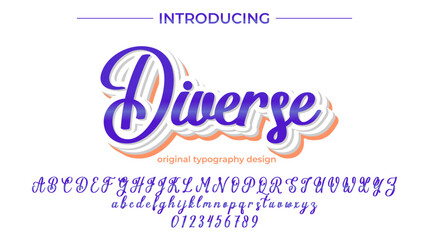 Diverse Font Stylish brush painted an uppercase vector letters, alphabet, typeface