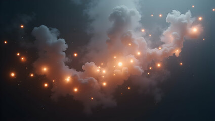 Digital Background A smoky gradient hosts soft glowing nodes in structured alignment