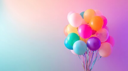 Colorful balloons floating in harmony, a joyful celebration of life and happiness