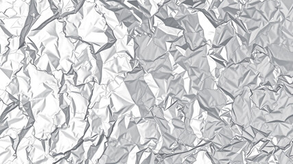 Fototapeta premium Crumpled aluminum foil background design texture