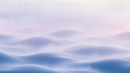 Fototapeta premium Serene winter landscape soft blue misty hills background design